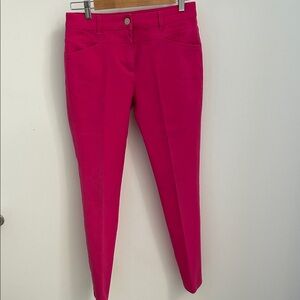 Escada Hot Pink Stretch Cotton Slim Pants size 36